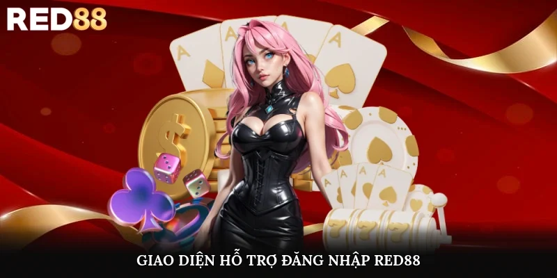 Giao diện hỗ trợ đăng nhập Red88